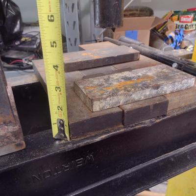 Wierton Steel H-Frame Press with 20-Ton Strongway Hydraulic Bottle Jack