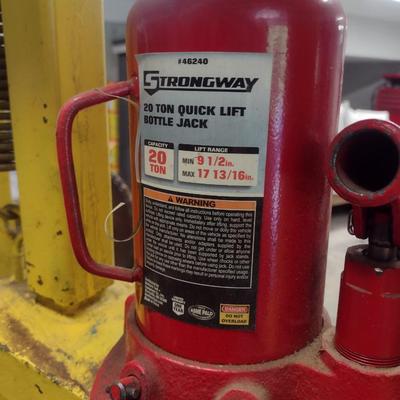 Wierton Steel H-Frame Press with 20-Ton Strongway Hydraulic Bottle Jack