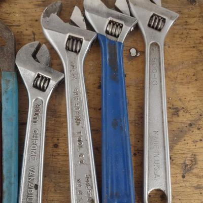 Assortment of Crescent Wrench and Adjustable Pliers (#1)