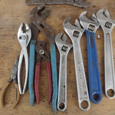 Assortment of Crescent Wrench and Adjustable Pliers (#1)