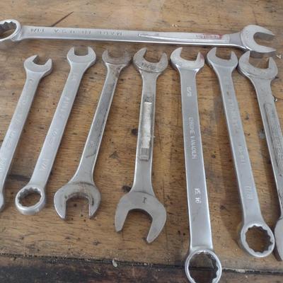 Assortment of Large Sized Open/Box End Hand Wrenches (#3)