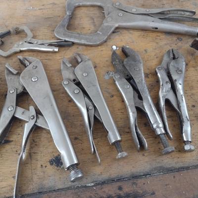 Nice Assortment of Locking Vise Grips Various Sizes and Functions (#5)
