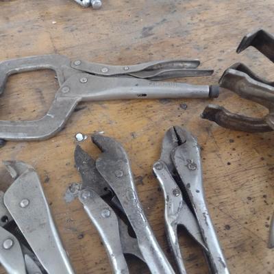 Nice Assortment of Locking Vise Grips Various Sizes and Functions (#5)