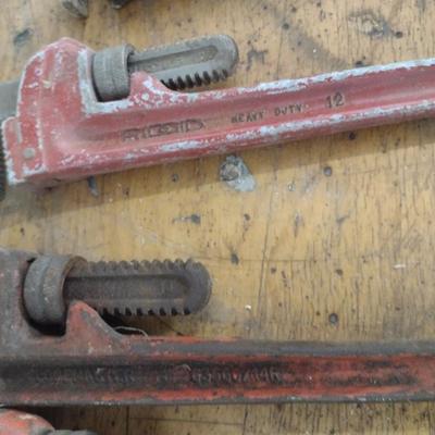 Set of Four Heavy Duty Adjustable Head Pipe Wrenches (#6)