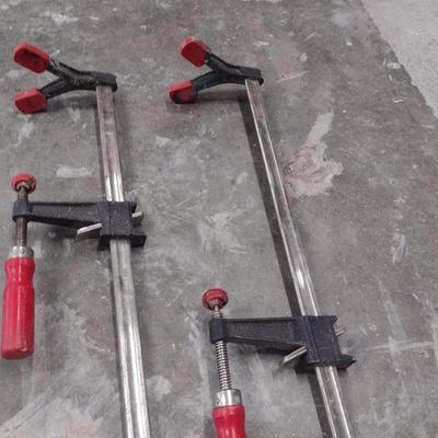 Set of Six Bar Wood Clamps Various Lengths
