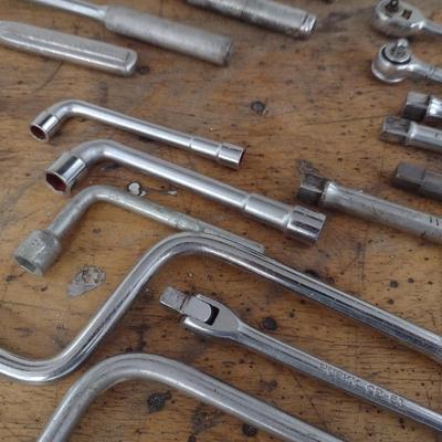 Collection of Ratchets and Extension Bars Various Sized Drives (#9)