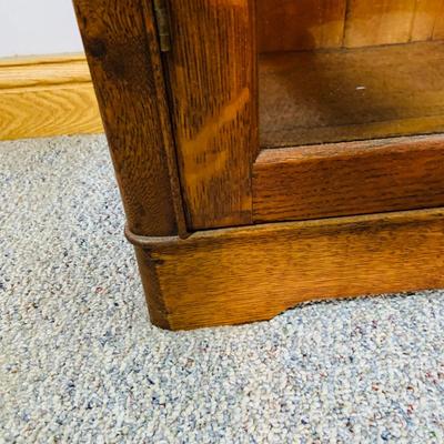LOT 64: Wood Book Shelf with Glass Doors