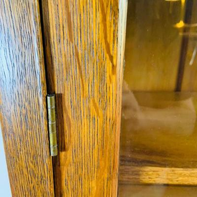 LOT 64: Wood Book Shelf with Glass Doors