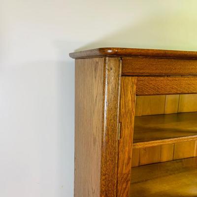 LOT 64: Wood Book Shelf with Glass Doors