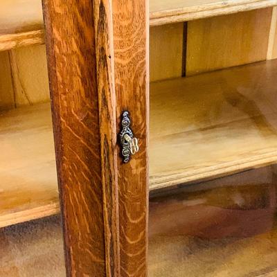 LOT 64: Wood Book Shelf with Glass Doors