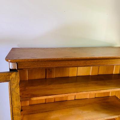 LOT 64: Wood Book Shelf with Glass Doors