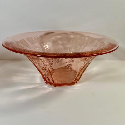 LOT 67: Collection of Pink Depression Glass - Vase, Bowl and Canister with Lid