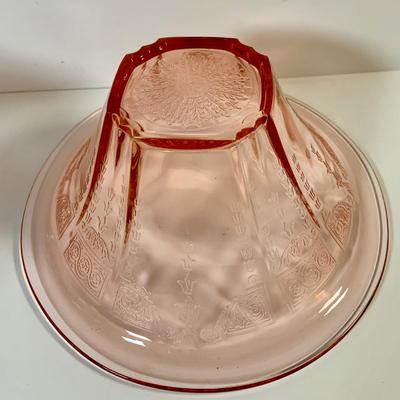 LOT 67: Collection of Pink Depression Glass - Vase, Bowl and Canister with Lid