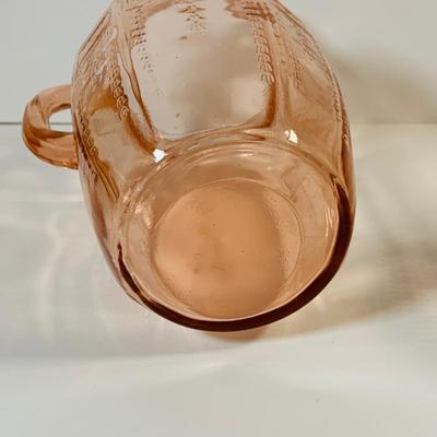 LOT 68: Large Selection of Pink Depression Glass - Glasses and Two (2) Pitchers