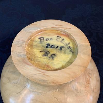 LOT 79 Wooden Bowls, Kromex Rosewood Butter Dish, Wooden Lazy Susan, Wood Handle Scoops and Magnifying Glass and Ceramic Chicken Pitcher