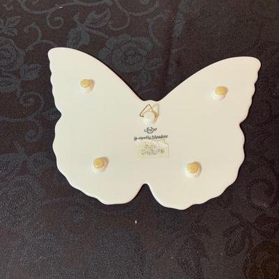 LOT 80: Lenox Butterfly Meadow Collection - “Count Your Blessings Trivet, Trinket Box, Two (2) Butterfly Shaped Plates, Butterfly Shaped...