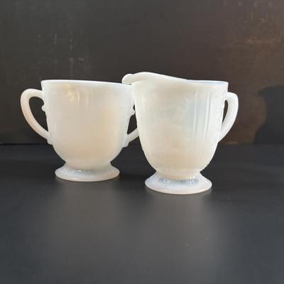 LOT 113: Vintage Etched Crystal & Weighted Sterling Silver Salt/Pepper Shakers, Opalescent Hobnail, Imperial Milk Glass, Pressed...