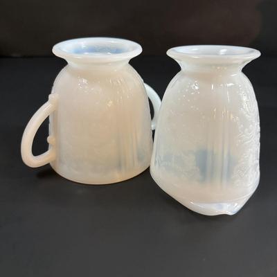 LOT 113: Vintage Etched Crystal & Weighted Sterling Silver Salt/Pepper Shakers, Opalescent Hobnail, Imperial Milk Glass, Pressed...