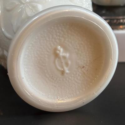 LOT 113: Vintage Etched Crystal & Weighted Sterling Silver Salt/Pepper Shakers, Opalescent Hobnail, Imperial Milk Glass, Pressed...