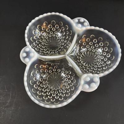 LOT 113: Vintage Etched Crystal & Weighted Sterling Silver Salt/Pepper Shakers, Opalescent Hobnail, Imperial Milk Glass, Pressed...