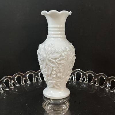 LOT 113: Vintage Etched Crystal & Weighted Sterling Silver Salt/Pepper Shakers, Opalescent Hobnail, Imperial Milk Glass, Pressed...