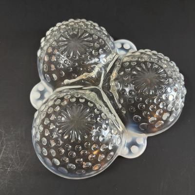 LOT 113: Vintage Etched Crystal & Weighted Sterling Silver Salt/Pepper Shakers, Opalescent Hobnail, Imperial Milk Glass, Pressed...