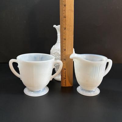 LOT 113: Vintage Etched Crystal & Weighted Sterling Silver Salt/Pepper Shakers, Opalescent Hobnail, Imperial Milk Glass, Pressed...