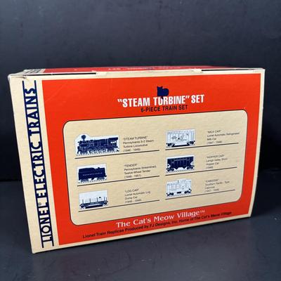 LOT 120: All Aboard for the Licensed Lionel The Cat's Meow Collection: "Steam Turbine" Set w/Box, Crossing Gate, Passenger...