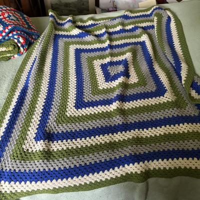 LOT 123: Vintage Crochets Lap Blankets and More
