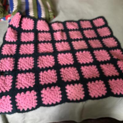 LOT 123: Vintage Crochets Lap Blankets and More