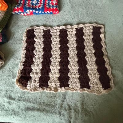 LOT 123: Vintage Crochets Lap Blankets and More