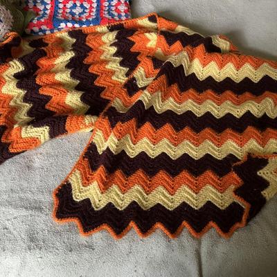 LOT 123: Vintage Crochets Lap Blankets and More
