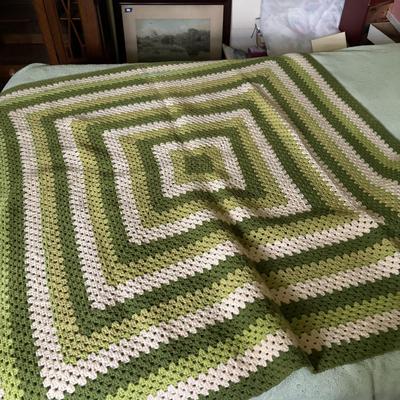LOT 123: Vintage Crochets Lap Blankets and More