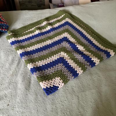 LOT 123: Vintage Crochets Lap Blankets and More