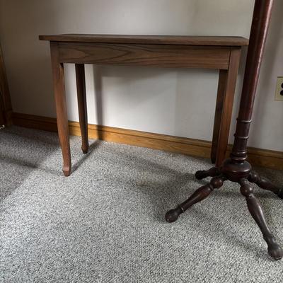 LOT 132: Vintage Coat Rack & Side Table