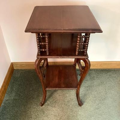 LOT 136: Vintage Wooden Three Tier Accent Table