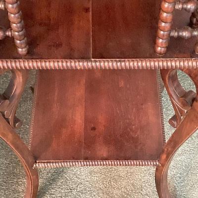 LOT 136: Vintage Wooden Three Tier Accent Table
