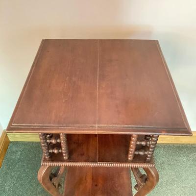 LOT 136: Vintage Wooden Three Tier Accent Table