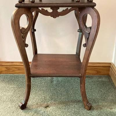 LOT 136: Vintage Wooden Three Tier Accent Table