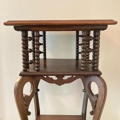 LOT 136: Vintage Wooden Three Tier Accent Table