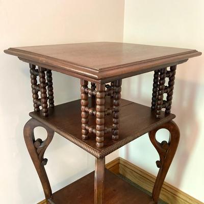 LOT 136: Vintage Wooden Three Tier Accent Table