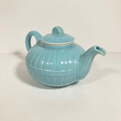 LOT 137: Collection of Hand Painted Tea Pots and Cups - Hall, Royal Crown and More