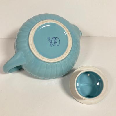 LOT 137: Collection of Hand Painted Tea Pots and Cups - Hall, Royal Crown and More