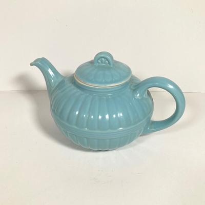 LOT 137: Collection of Hand Painted Tea Pots and Cups - Hall, Royal Crown and More