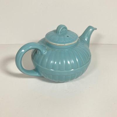 LOT 137: Collection of Hand Painted Tea Pots and Cups - Hall, Royal Crown and More