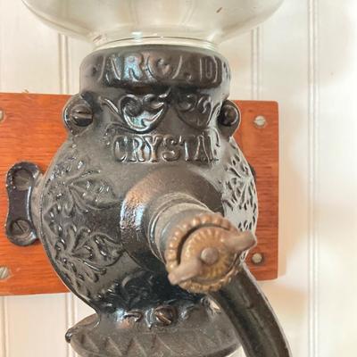 LOT 139: Vintage Arcade Crystal No 3 Wall Mount Coffee Grinder