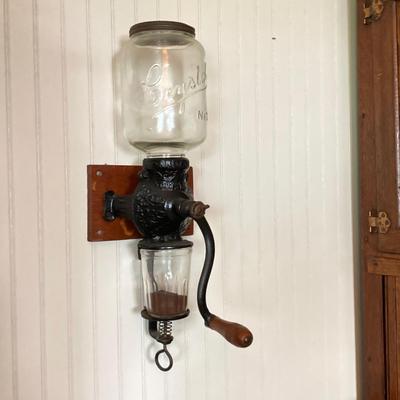 LOT 139: Vintage Arcade Crystal No 3 Wall Mount Coffee Grinder