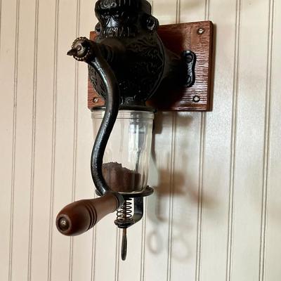 LOT 139: Vintage Arcade Crystal No 3 Wall Mount Coffee Grinder
