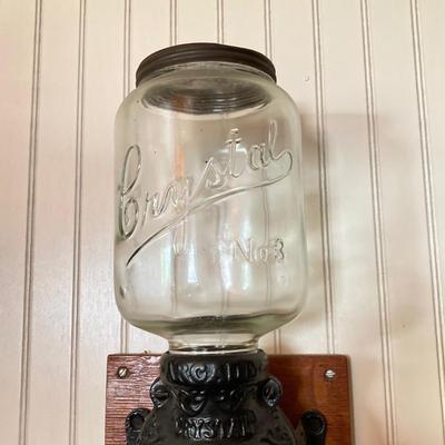 LOT 139: Vintage Arcade Crystal No 3 Wall Mount Coffee Grinder