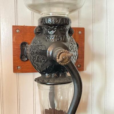 LOT 139: Vintage Arcade Crystal No 3 Wall Mount Coffee Grinder